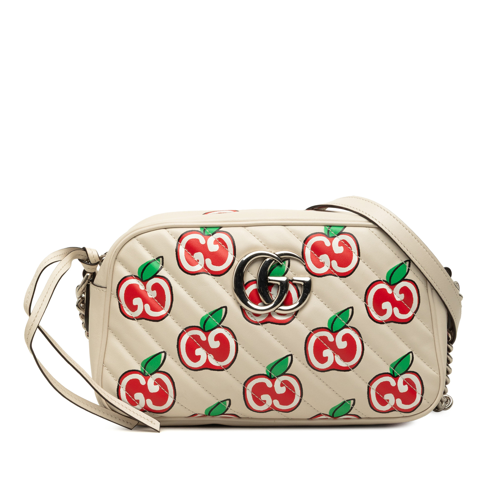 Pre-Loved Gucci Small GG Marmont Matelasse Calfskin Apple Crossbody